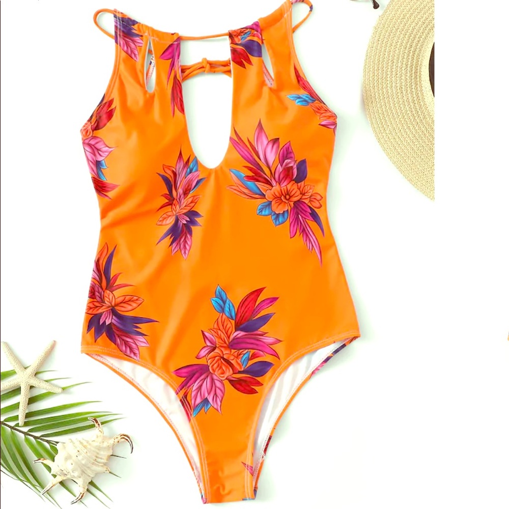 🆕Hawaiian Print One-Piece Swimsuit M